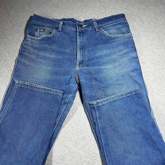 Lee Mens 38 x 30 light/medium washClassic Blue Denim Jeans straight Lee work - Picture 3 of 6